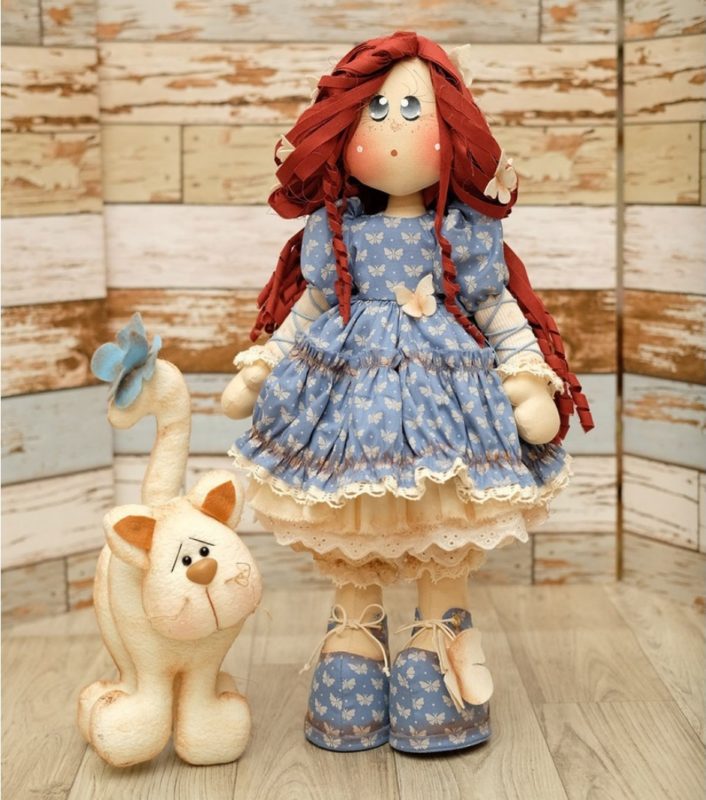 Выкройка куклы Лизы для шитья текстильной игрушки своими руками