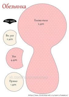 Игрушка схема выкройка обезьяны для пошива своими руками