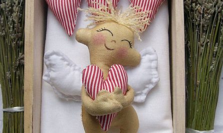 Выкройка ангелочка с сердцем для пошива текстильной куклы