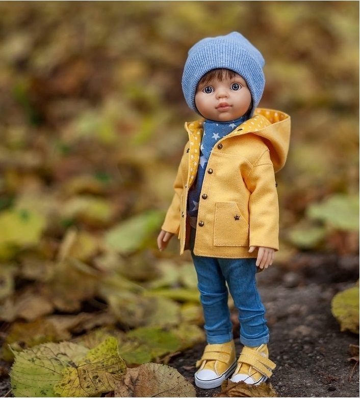 Выкройка куртки для куклы с капюшоном