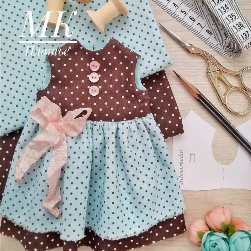 Платье для текстильной куклы выкройка