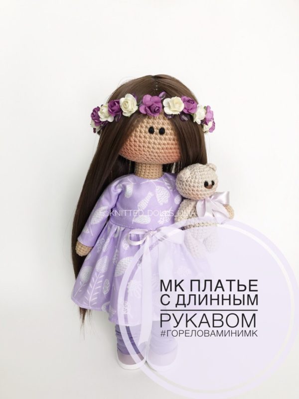 Выкройка платья с рукавами для куклы
